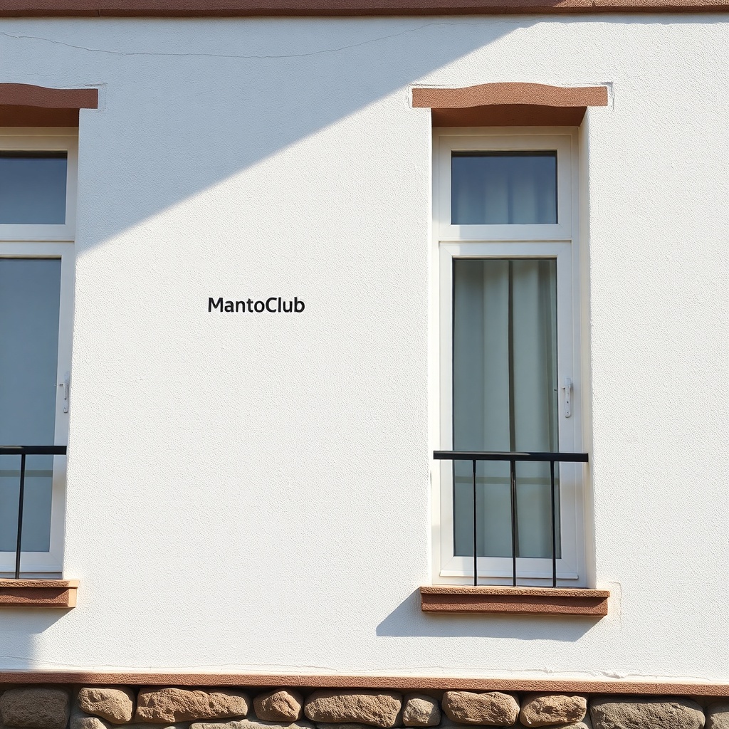 <clean photorealistic photo/illustration showing a Turkish building facade with MantoClub