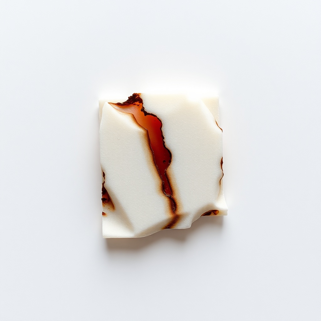 <clean photorealistic photo of a test sample of MantoClub EPS after a fire resistance test